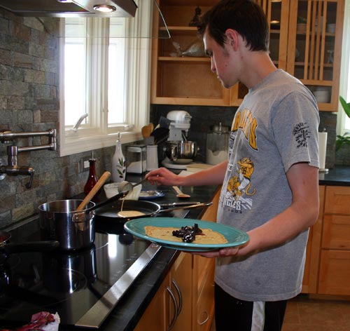 Dave making crepes