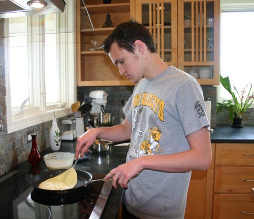 Dave making crepes